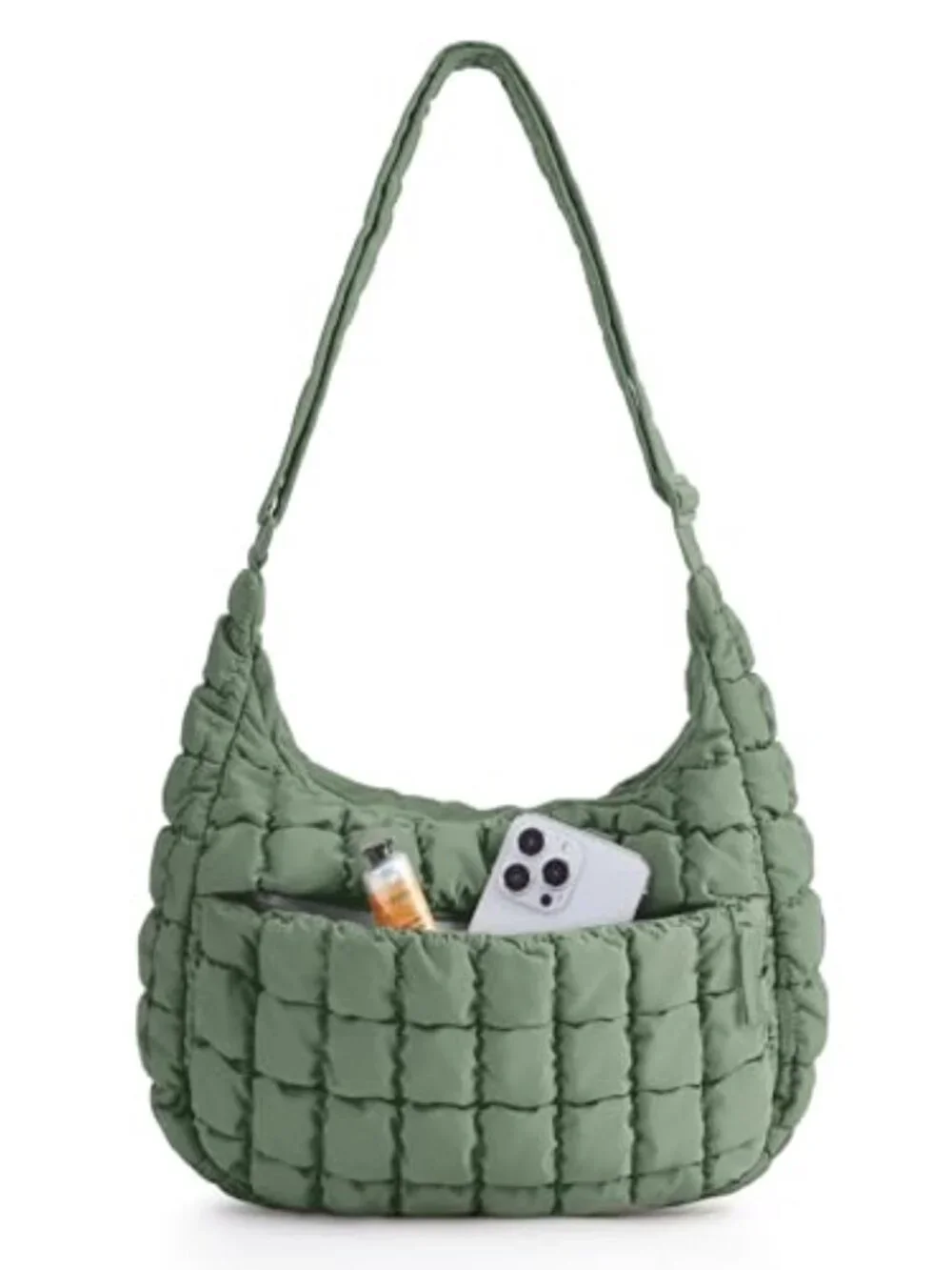 Quilted Crossbody Bag for Women Travel Hobo Shoulder Purse Fits iPad